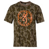 Browning Graphic T-Shirt, Short Sleeve Circle Buckmark, Orange/Mossy Oak Original Bottomlands, 2X-Large