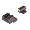 Night Fision Perfect Dot Night Sight Set, Canik TP9SFx and TP9SFL Front, U Rear, Yellow Front with Green Tritium, Black Rear with Green Tritium