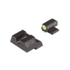 Night Fision Perfect Dot Night Sight Set, Canik TP9SF Elite, TP9SF, and TP9SA Front, U Rear, Yellow Front with Green Tritium, Black Rear with Green Tritium