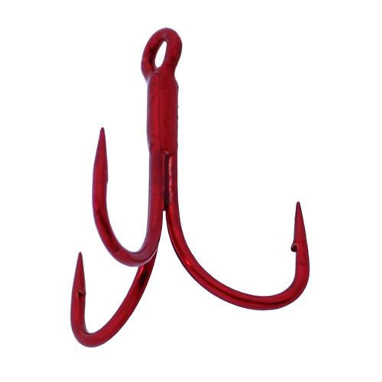 Gamakatsu Trout Treble Hook Size 16, Red, Per 4, 273302