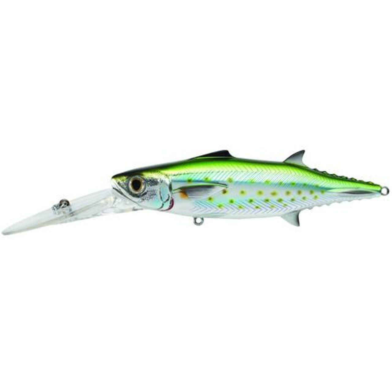 LiveTarget Lures Spanish Mackerel Trolling Bait 6, Number 2/0 Hook Size,  0'-25+' Depth, Silver/Green