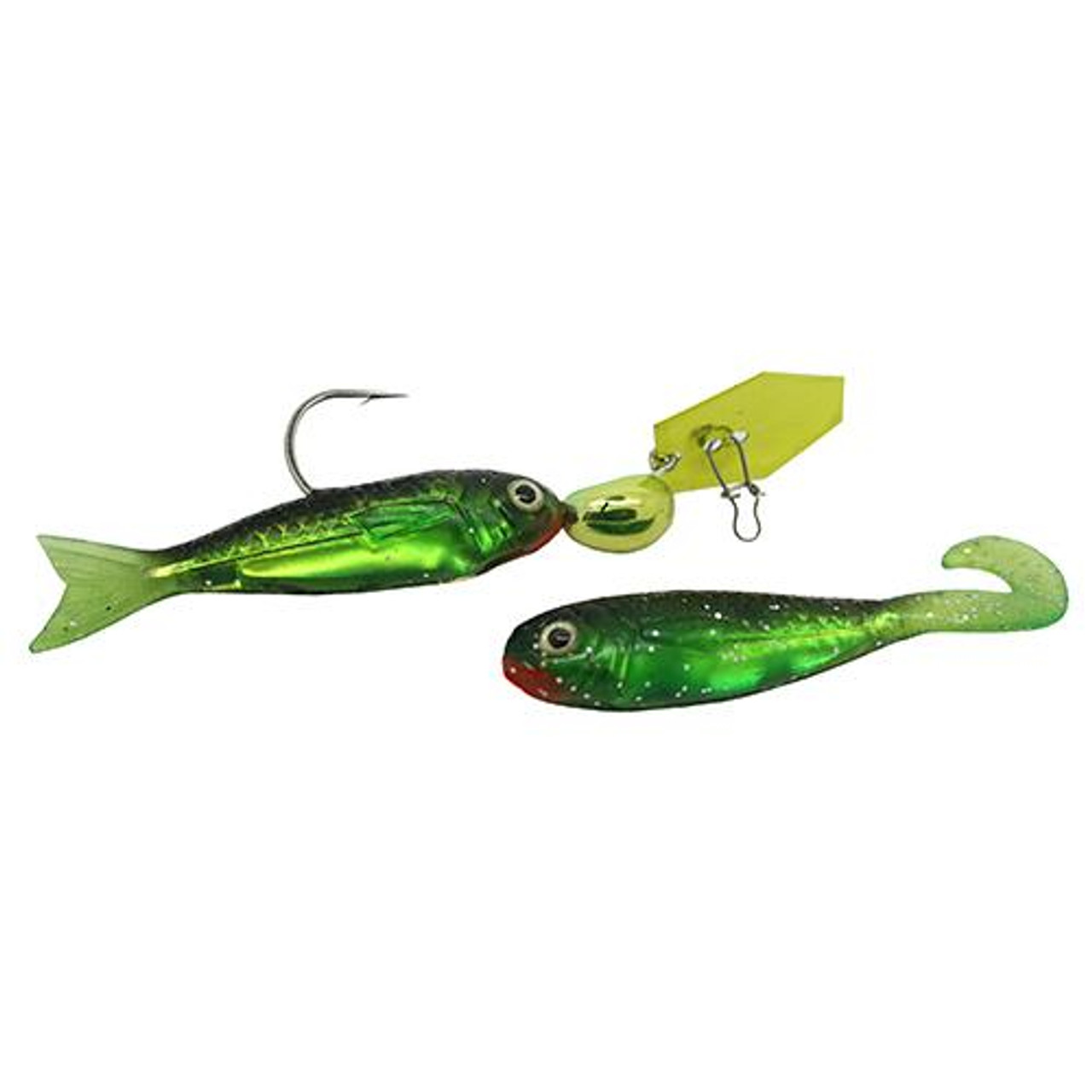 Z-man ChatterBait Flashback Mini Lures 1/8 oz Weight, Chartreuse/ Fire  Tiger, Per 1, CB-FBMINI18-08
