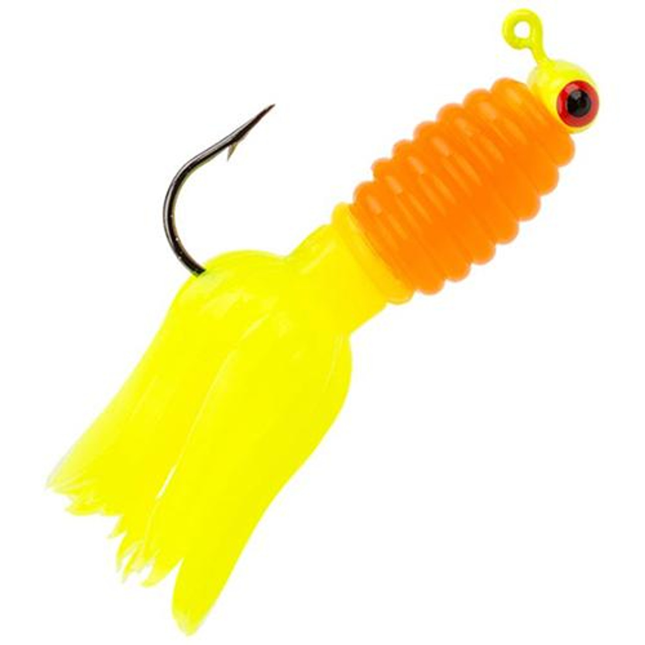 Strike King Lures Mr. Crappie Sausage Head Jig 1/8 oz. #4 Hook, Osage  Orange, Package of 3, MRCSH18-246