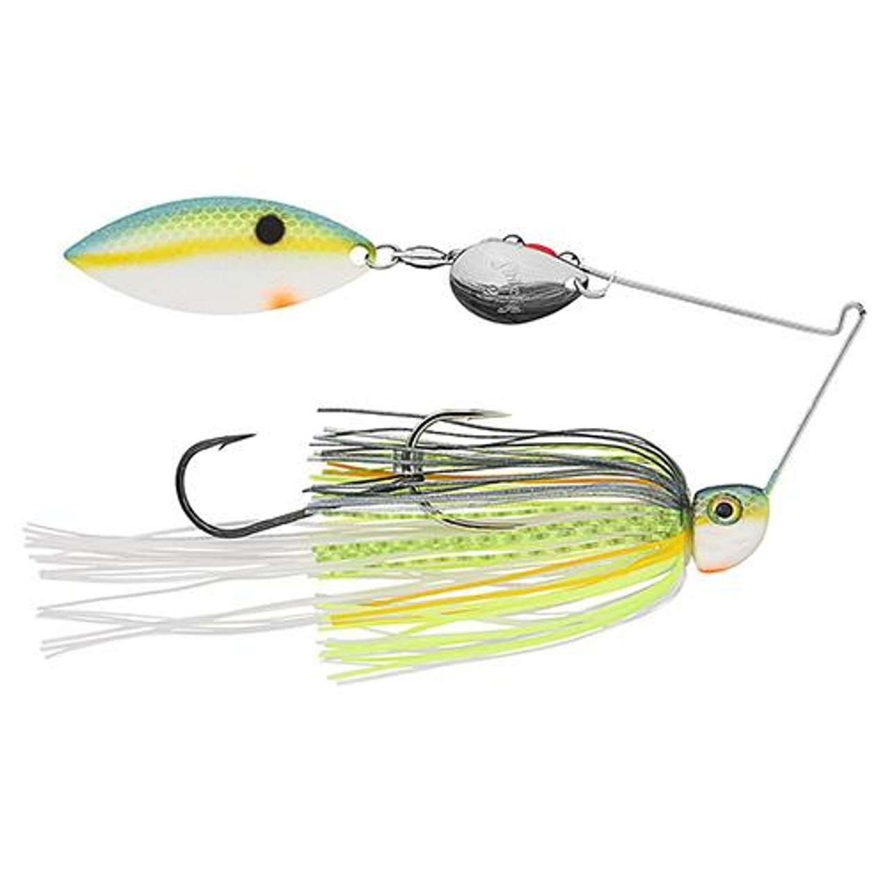 Strike King Lures Tour Grade Painted Blade Spinnerbait 4/0 Front Hook 2/0  Trailer Hook, 3/8 oz, Chartreuse Sexy Shad, Package of 1