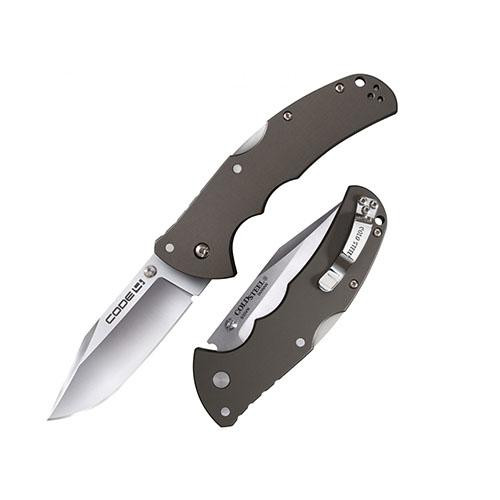 Cold Steel Code 4 Folding Knife Clip Point, Straight Edge