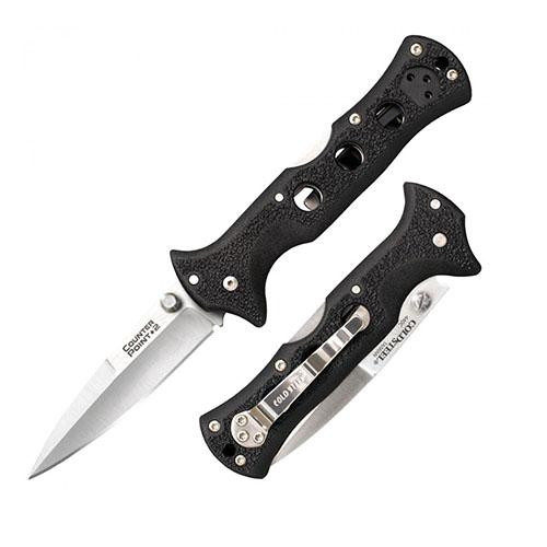 Cold Steel Counter Point Folding Knife II, 3 Japanese AUS-8A Satin Spear Point Blade, Black Griv-Ex Handle