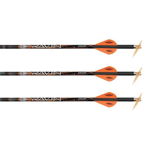 Ravin Crossbows Carbon Crossbow Bolt Match Weight Lighted, 400 Grains, .001 Straightness, Package of 3