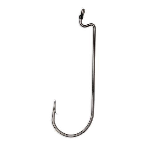 VMC Worm Hook #1/0 Hook Size, Black/Nickel, Package of 6