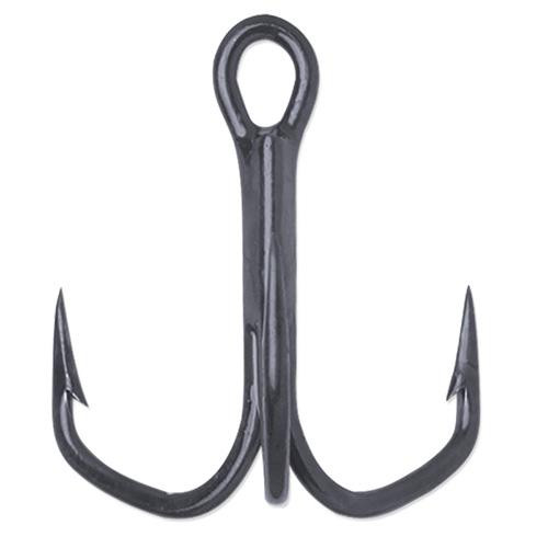 VMC Barbarian Treble 2x Hook #6/0 Hook Size, Black/Nickel, Package of 7