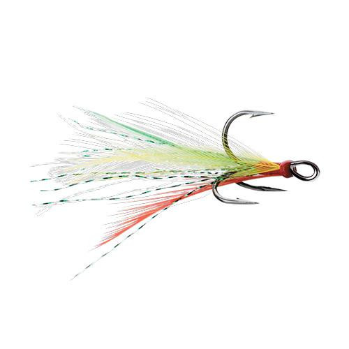 VMC Dressed X-Rap Treble Hook #6 Hook Size Black Nickel/Dressed Treble/Fire Tiger Feather, Package of 2
