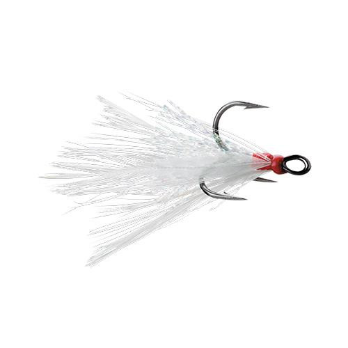 VMC Dressed X-Rap Treble Hook #6 Hook Size, Black Nickel/Dressed Treble/White Feather, Package of 2