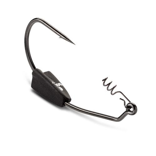 VMC Heavy Duty Weghted Swimbait Hook #3/0 Hook Size, 1/8 oz, Black/Nickel, Package of 4