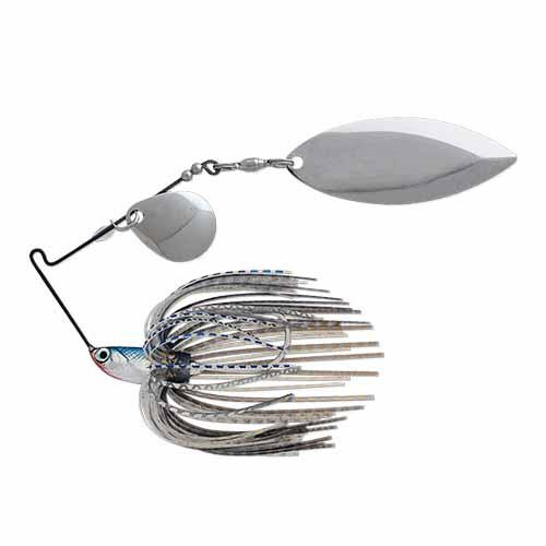 Terminator T-1 Original Titanium Spinnerbait 1/2 oz, Colorado/Willow Blade (Nickel/Nickel), Blue Shad, Per 1