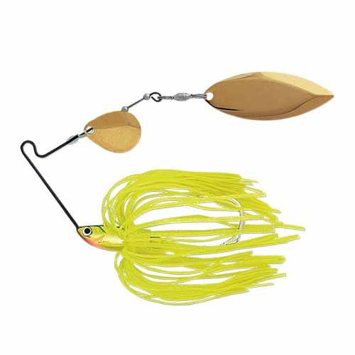 Terminator T-1 Original Titanium Spinnerbait 1/2 oz, Willow/Willow Blade (Chartreuse/Chartreuse), Sharp Chartreuse, Per 1