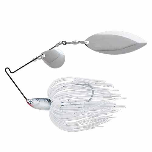 Terminator T-1 Original Titanium Spinnerbait 3/8 oz, Colorado/Willow (Nickel/Nickel), Bright White Shad, Per 1