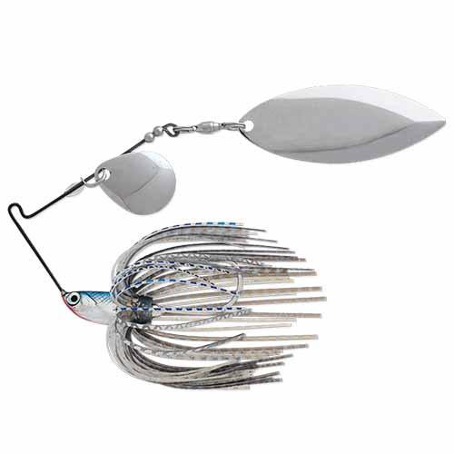 Terminator T-1 Original Titanium Spinnerbait 3/8 oz, Willow/Willow (Nickel/Nickel), Blue Shad, Per 1