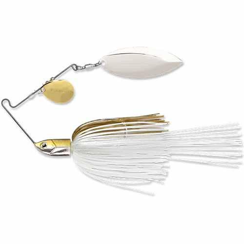 Terminator T-1 Original Titanium Spinnerbait 3/8 oz, Colorado/Willow Blade (Gold/Nickel), Blue Bkack Herring, Per 1