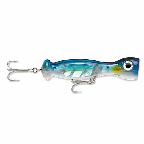 Williamson Jet Popper Hard Bait Lure Saltwater, Size 5, 5 1/4 Length, Topwater Depth, Black/Sardine, Per 1