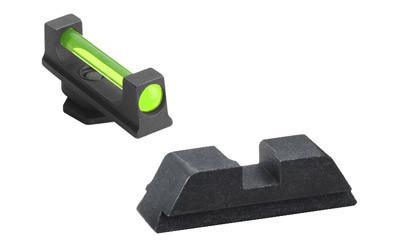 Ameriglo GLOCK 17, 19, 22, 23, 24, 26, 27, 33, 34, 35, 37, 38, 39 Combo Fiber Optic Sight Set Green Front Black Rear GFB-114