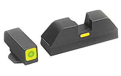 AmeriGlo GLOCK 42 Combative Application Pistol Sight Set Green Tritium CNC Machined Matte Black GL-638