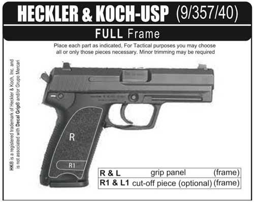 DECAL GRP HK USP 9/40/357 RBR