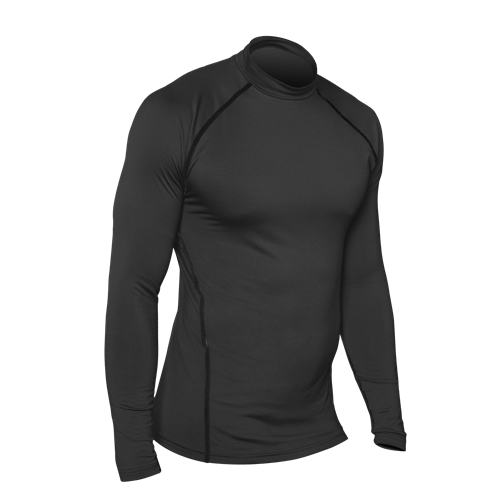 Champion Tactical TAC191 Double Dry Compression Long Sleeve Mock Tee TAC191 L BK