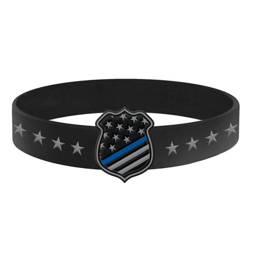 Thin Blue Line Thin Blue Line American Flag Shield Bracelet TBL-AM-SHIELD-8