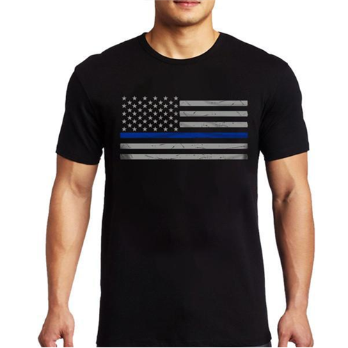 Thin Blue Line Mens - Short Sleeve Classic MEN-TBL-BIG-LOGO-BLACK-XXXL
