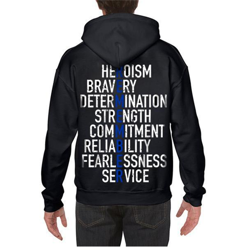 Thin Blue Line Hoodie - Thin Blue Line Remember MENS-REM-HOOD-LARGE