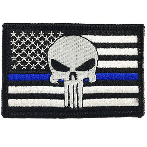Thin Blue Line Thin Blue Line Skull Patch SKULL-BLUE-P-VELCRO