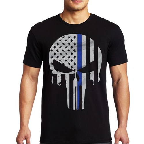 Thin Blue Line Mens T-Shirt - Skull Thin Blue Line TBL-SKULL-MEDIUM
