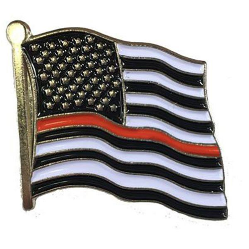 Thin Blue Line Thin Red Line American Flag Pin TRLAM-1