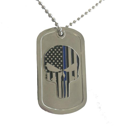 Thin Blue Line Thin Blue Line Skull Dog Tag SKULL-TBL-DOGTAG