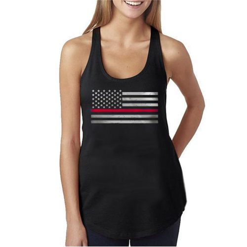 Thin Blue Line Womens - Tank Classic WOMEN-TANK-CLASSIC-RED-BLACK-MEDIUM