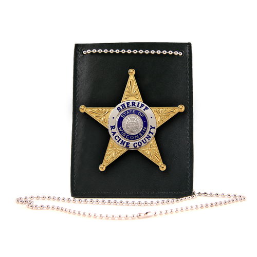 Boston Leather Neck Chain Id And Badge Holder 5845-1