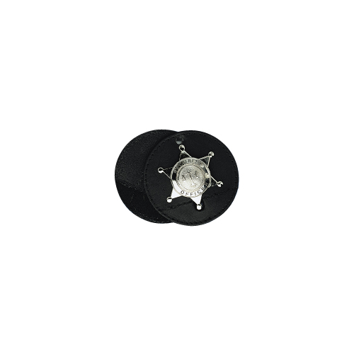 Boston Leather Circle Badge Holder, Hook and Loop Closure 5889S-1