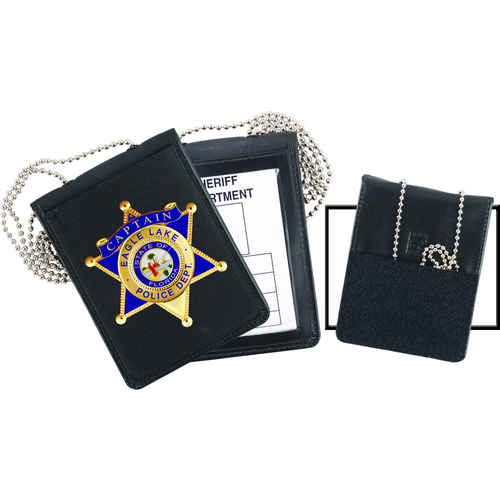 Strong Leather Company Recessed Velcro Badge And Id Holder With Chain 71600-0402
