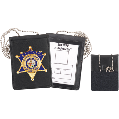 Strong Leather Company Recessed Velcro Badge And Id Holder With Chain 71600-3512
