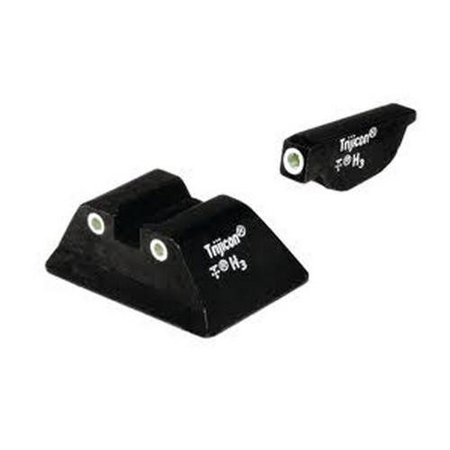Trijicon Ruger Bright and Tough 3 Dot Night Sight Set P90/P91/P93/P93 Compact/P95/P97,  Green Front and Rear Lamps