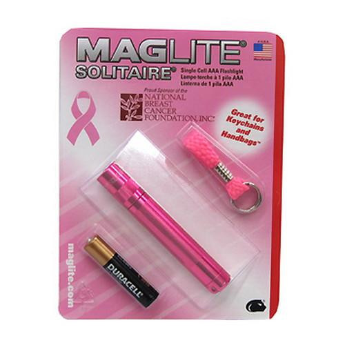 Maglite Solitaire Flashlight AAA in Blister Package (Pink, National Breast Cancer Foundation)