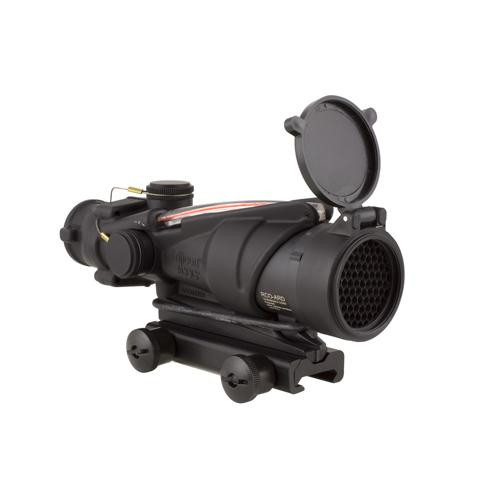 Trijicon ACOG 4x32mm BAC Rifle Combat Optic (RCO) Scope Red Chevron Reticle for the US Armys M150 with Thumbscrew Mount, Black