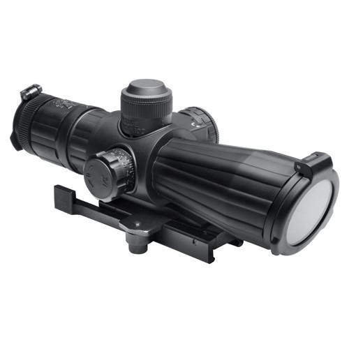 NcStar Mark III Rubber Tactical Series Scope 4x32 Rubber Compact Red Laser, Mil-Dot Reticle