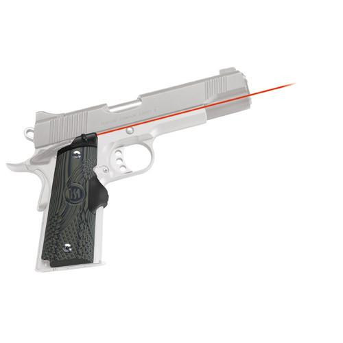 Crimson Trace 1911 Government/Commander G-10 Green/Black LaserGrip Front Activation, Full Size