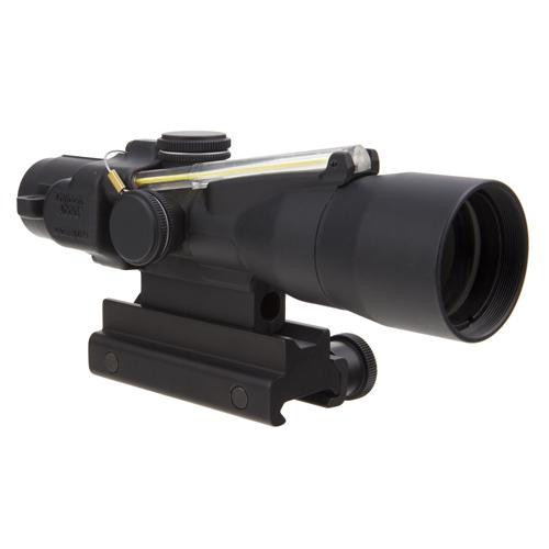 Trijicon ACOG 3x30mm Compact Dual Illuminated Scope Amber Crosshair .223/69gr Rem Ball Reticle with Colt Knob Thumbscrew Mount, Blk