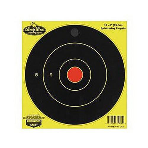 Birchwood Casey Dirty Bird Chartreuse  Bull's Eye Target 6", Per 16
