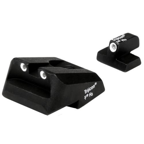 Trijicon Smith & Wesson Bright and Tough 3 Dot Night Sight Set Novak Rear Sight 4506/4526/4546/4566/4576/4586, Green Front/Rear Lamps