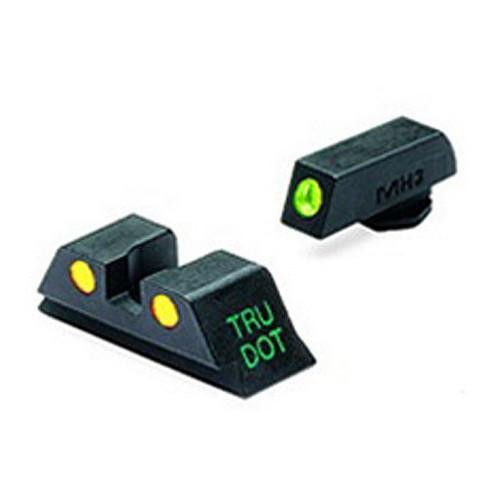 Mako Group Glock - Tru-Dot Sights 9mm/357 Sig/.40 S&W/.45 GAP, Green/Yellow, Fixed Set