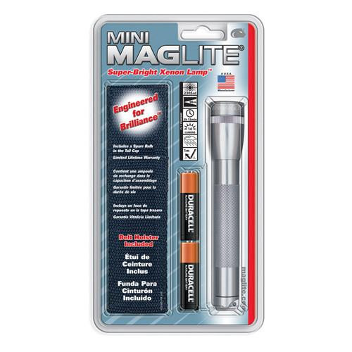 Maglite Mini-Mag Flashlight AA Holster Pack, Gray Pewter