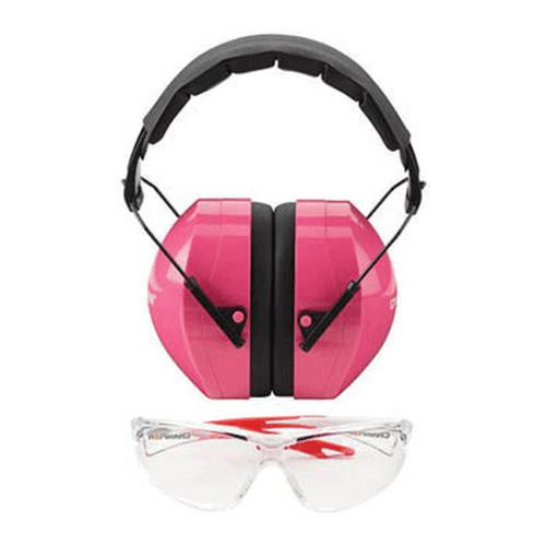 Champion Traps and Targets Shooting Glasses Ballistic Eyes and Ears Combo, Pink