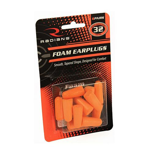 Radians Foam Earplugs Package of 6